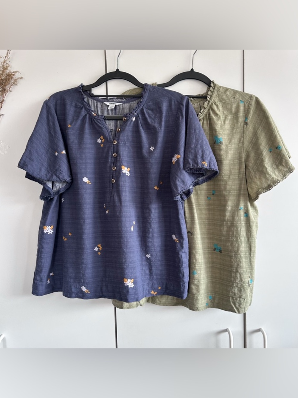Sonoma Tops Bundle Floral Blue and Green • Sz Medium